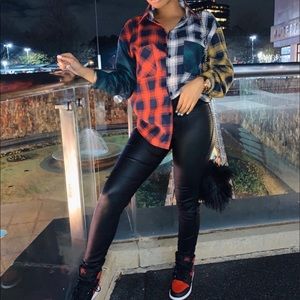 Patchwork Colorblock Plaid Shirt | Flannel